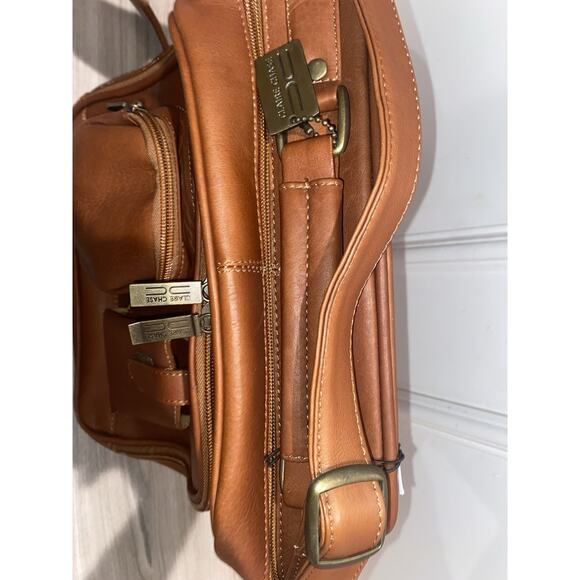 NOT FOR SALE: Claire Chase NWT Jumbo Man Bag 405 Saddle Leather Messenger Bag - Picture 6 of 15
